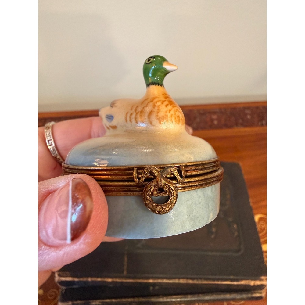 Vintage Limoges Castel Mallard Duck Trinket Box - Picture 9 of 17